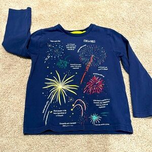 Fourth of July! Mini Boden fireworks long sleeve tshirt, 3-4 yrs
